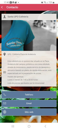 Santa UPO Cafetería Screen 3