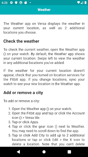User guide for Versa Watch Screen 3