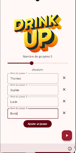 Android application DrinkUp screenshort