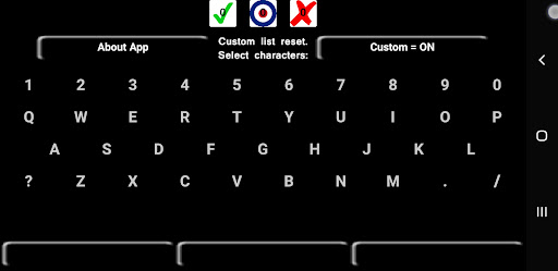 Alphanumeric Morse Code Tutor Screen 2