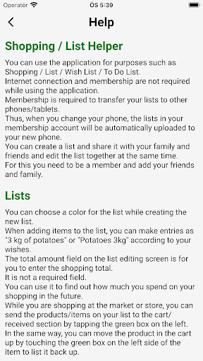 Shopping List Helper