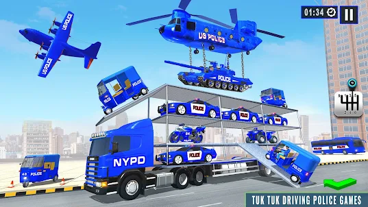 Police Tuk Tuk Transport Truck
