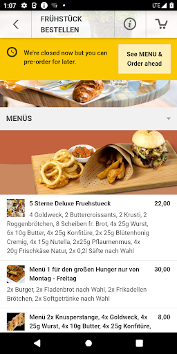 Frühstück Bestellen Screen 2