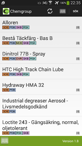 Android application Chemgroup screenshort