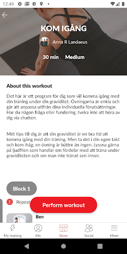 Gravid- och mammaträning Screen 2