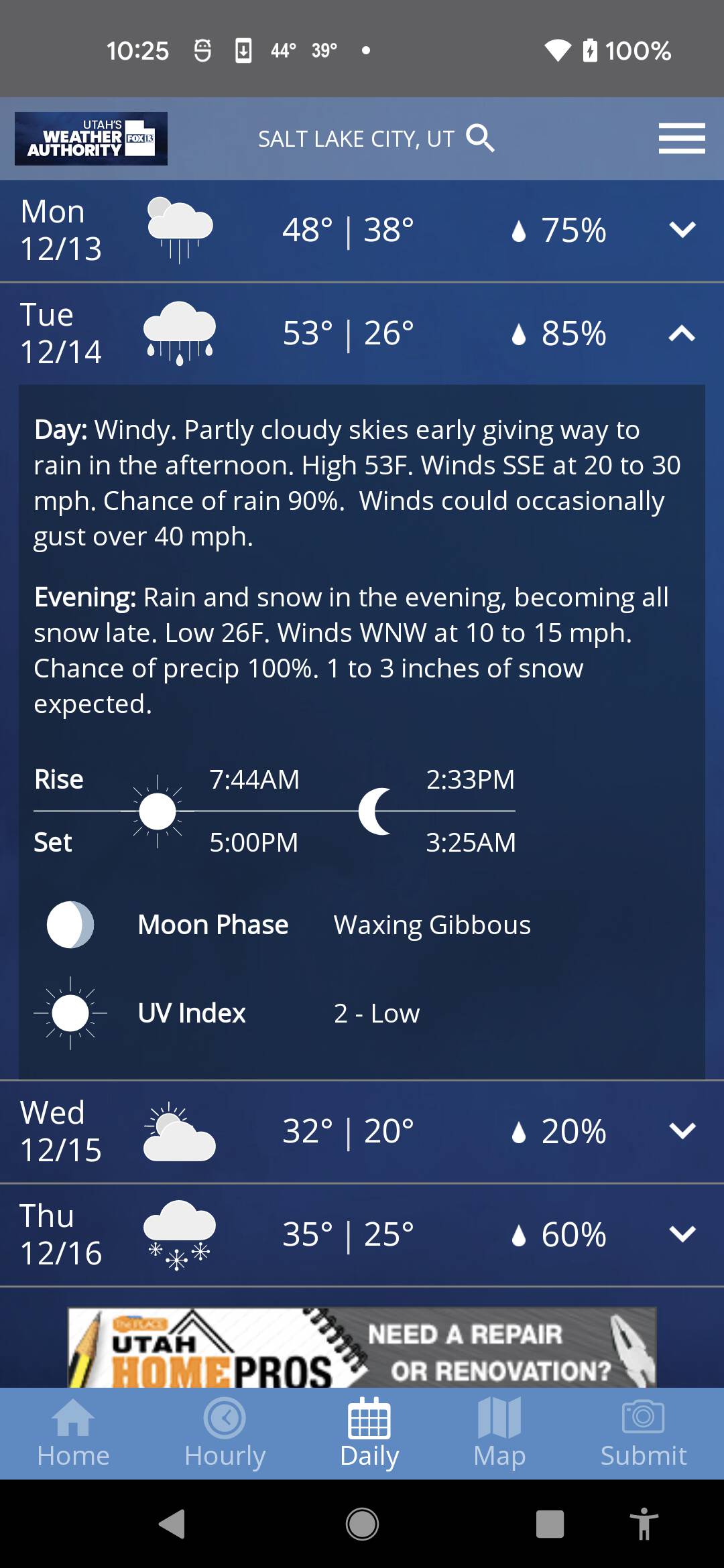 Android application FOX13 Weather screenshort