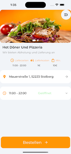 Android application Hot Döner und Pizzeria screenshort