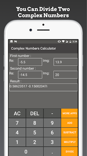 Screenshot of Complex Numbers Calculator