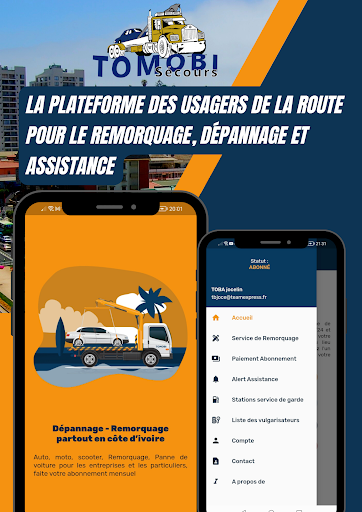 Android application Tomobi Secours screenshort