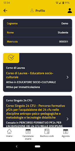 Android application myuniSalento screenshort