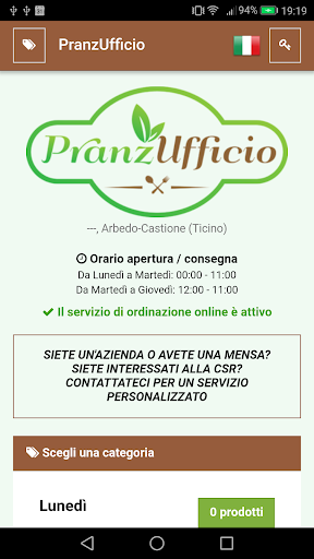 Android application PranzUfficio screenshort