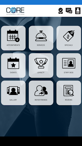 Android application CORE Cryotherapy screenshort