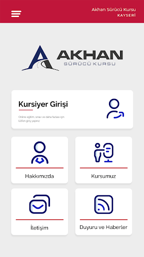 Android application Akhan Sürücü Kursu screenshort
