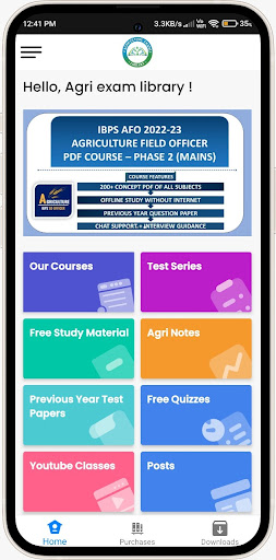 Android application Agri Exam Library screenshort