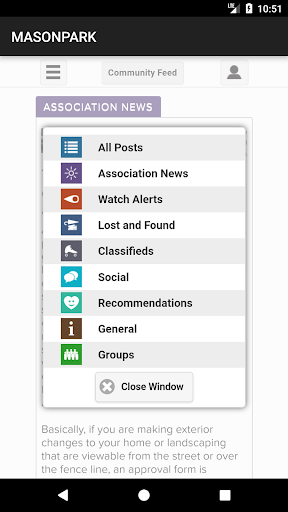 Android application MASONPARK screenshort