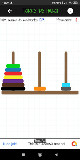 Android application Torre de Hanói screenshort