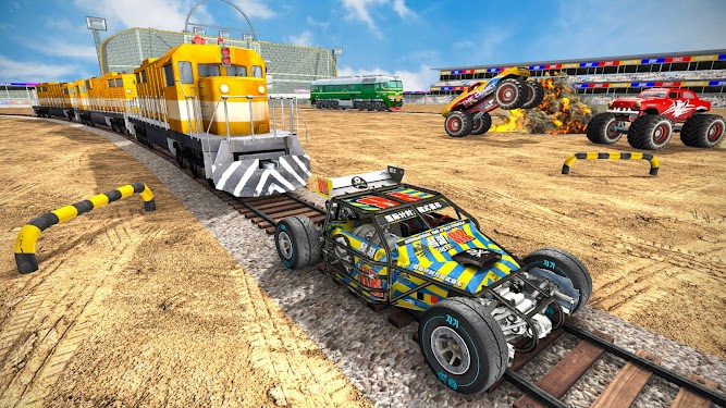 #3. Train Car Demolition Derby Sim (Android) By: Extreme Bolt Fighting Games