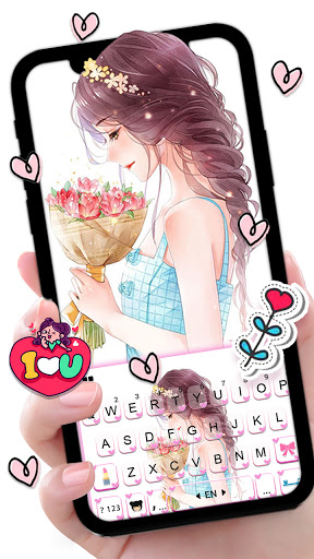 Android application Flower Princess Keyboard Backg screenshort