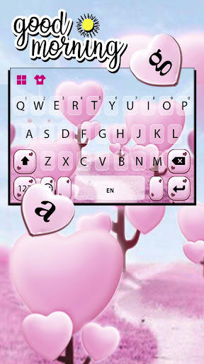 Pink Heart Tree Keyboard Backg Screen 3