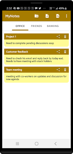 MyNotes Screen 2