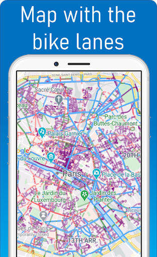 Android application Bicycle Lanes Paris screenshort