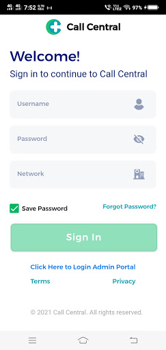 Android application Call Central screenshort