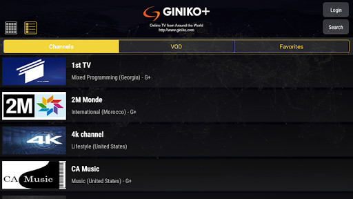GINIKO+ TV for Android TV Screen 3