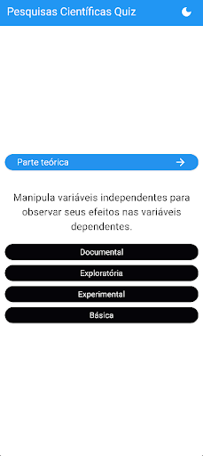 Android application Pesquisa Científica Quiz screenshort