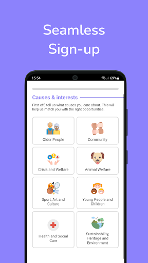 Android application Volunteer App - Volunteero screenshort