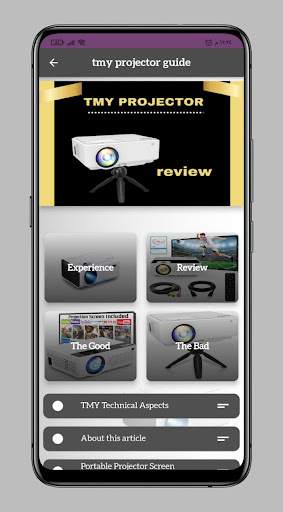 Android application Tmy projector guide screenshort