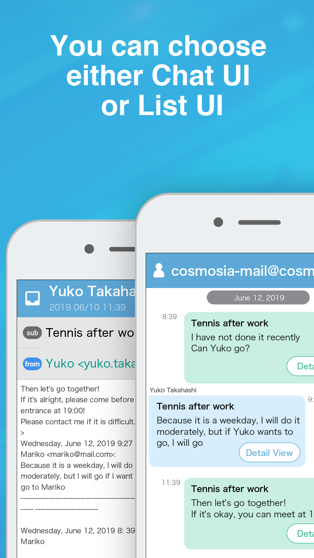 Android application App for Gmail SMS etc：CosmoSia screenshort