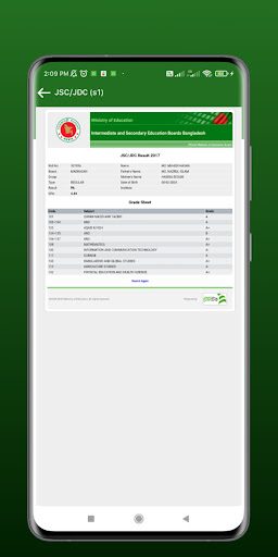 Exam Results with Marksheet