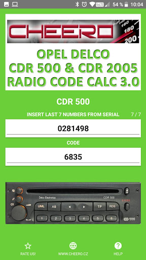 RADIO CODE for OPEL DELCO 500 Screen 2