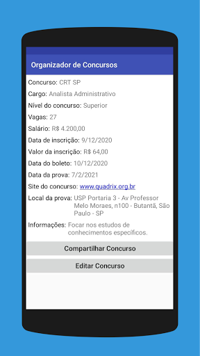 Organizador de Concursos Screen 3