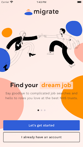 Android application Migrate - UK healthcare jobs screenshort