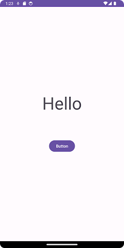 Android application Hello World!! screenshort