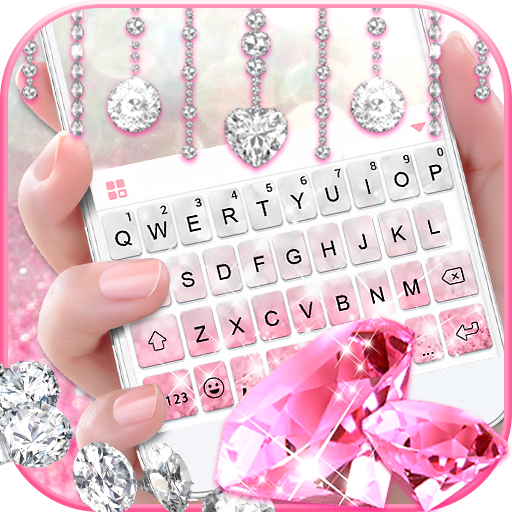 Glittering Pink Diamond Keyboard Theme