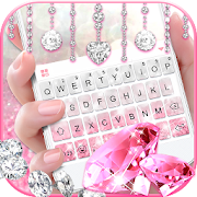  Glittering Pink Diamond Keyboard Theme 