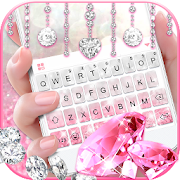 Glittering Pink Diamond Keyboard Theme