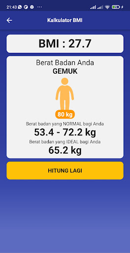 Kalkulator Berat Badan Ideal Screen 3