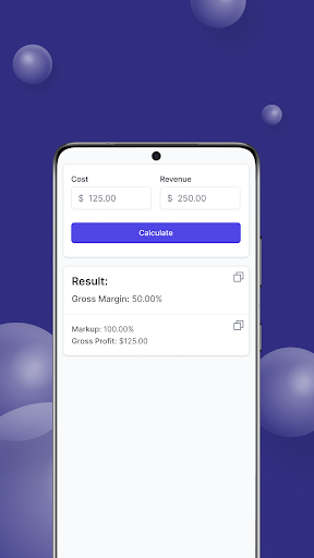 Android application Margin Calculator screenshort