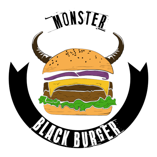 Monster black burger logo