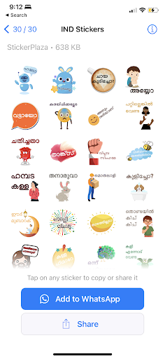Android application Malayalam Sticker for whatsapp screenshort