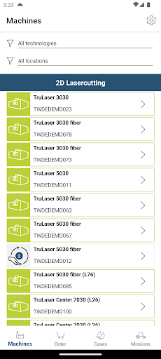 TRUMPF Service App Screen 2