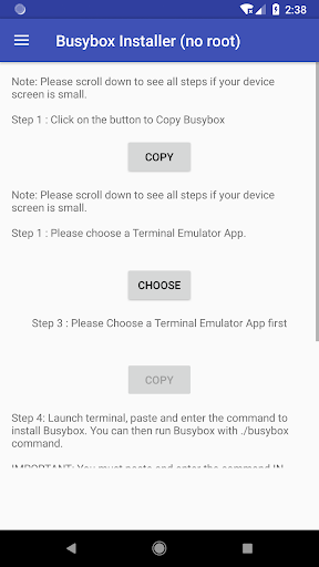 EXA Busybox Installer(no root) Screen 3