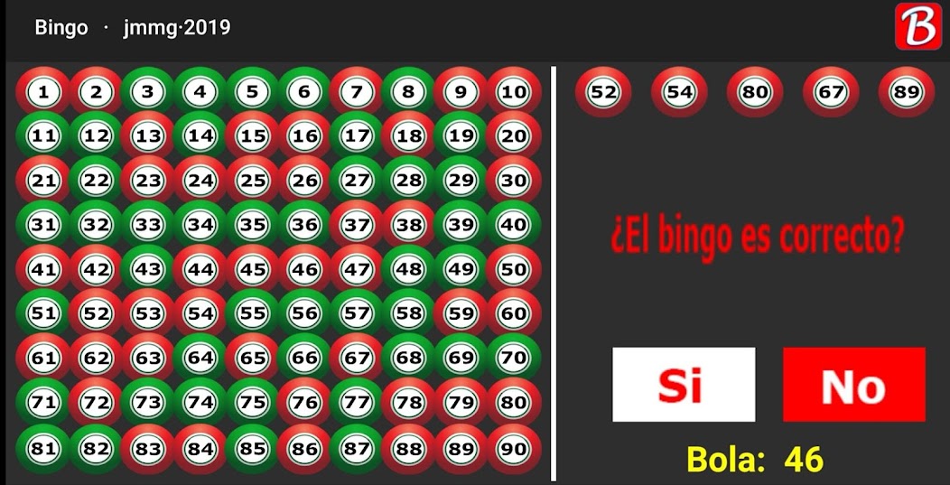 Aplicacion para jugar al bingo