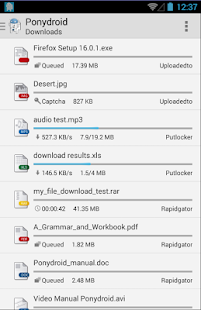 Ponydroid Download Manager Bildschirmfoto