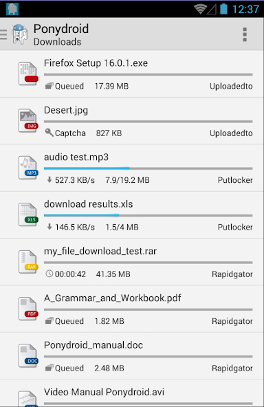 Ponydroid Download Manager v1.7.0 APK + Mod [Patched] for Android