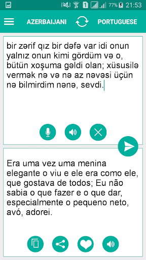 Android application Azerbaijani Portuguese Transla screenshort