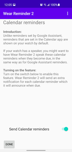 Android application Wear Reminder 2 screenshort